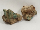 Amazonite (Amazon Stone), 2 pieces, Pikes Peak, CO, (Historic " A. E. Foote" label)