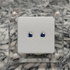 Pair of Faceted Benitoite Gemstones .32 ctw., Trillion Cut