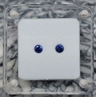 Color Matched Pair of Benitoite Gemstones 3.4 mm ea. / .36 tcw , Round Cut