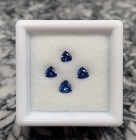 4 Faceted Benitoite Gemstones, Assorted Trillion Cuts, 2.5 mm - 3.5 mm, .61 ctw