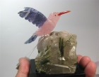 Hummingbird Mineral Carving, Rose Quartz & Fluorite, (#3), Peter Muller / Brazil