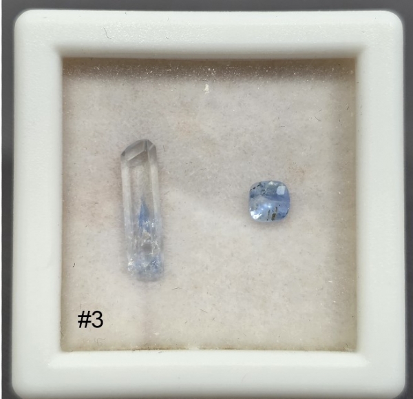 Jeremejevite Rough & Cut set, Erongo Region, Namibia