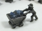 Pewter Miner Ore Carts with Benitoite