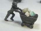 Pewter Miner Ore Carts with Opal
