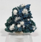Okenite on Blue Chalcedony with Calcite, Aurangabad, Maharashta, India