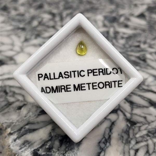 Pallasitic Peridot Cabochon, .24 cts., with G.I.A. Report