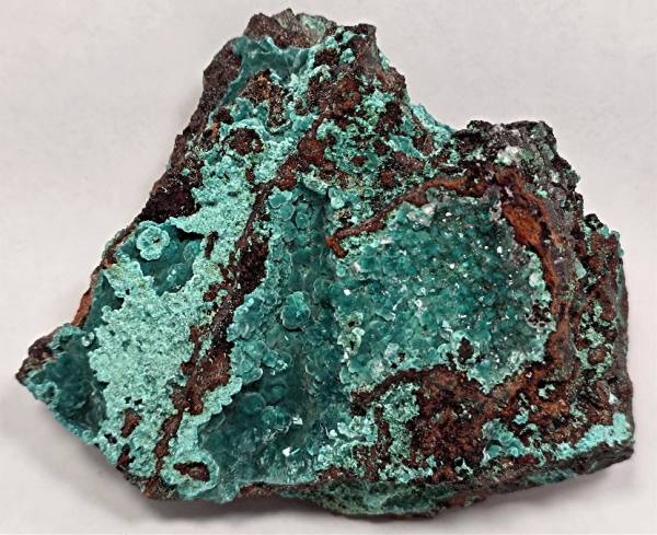 Rosasite and Calcite, Mapimí, Mapimí Municipality, Durango, Mexico